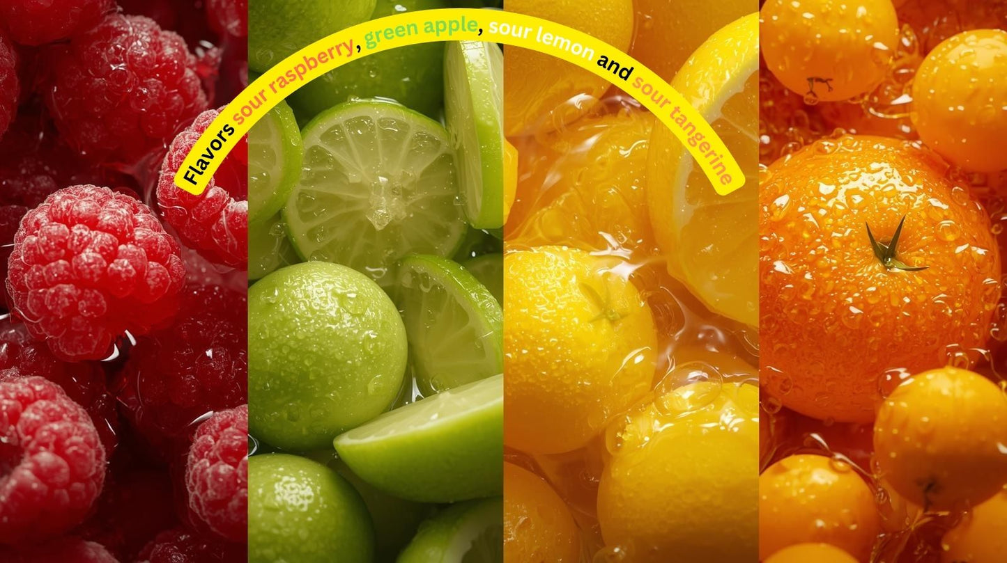 Three Lollies Preggie Pop Drops Sour Raspberry Sour Apple Sour Lemon Sour Tangerine - 21 Pieces
