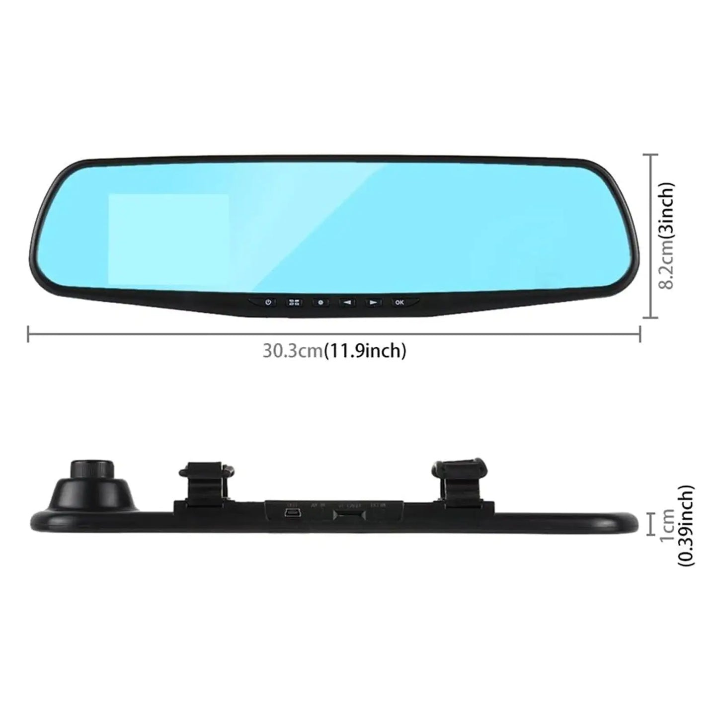 1080P HD Rearview Mirror Car DVR Dual Dash Cam Camera Front Rear Video Recorder