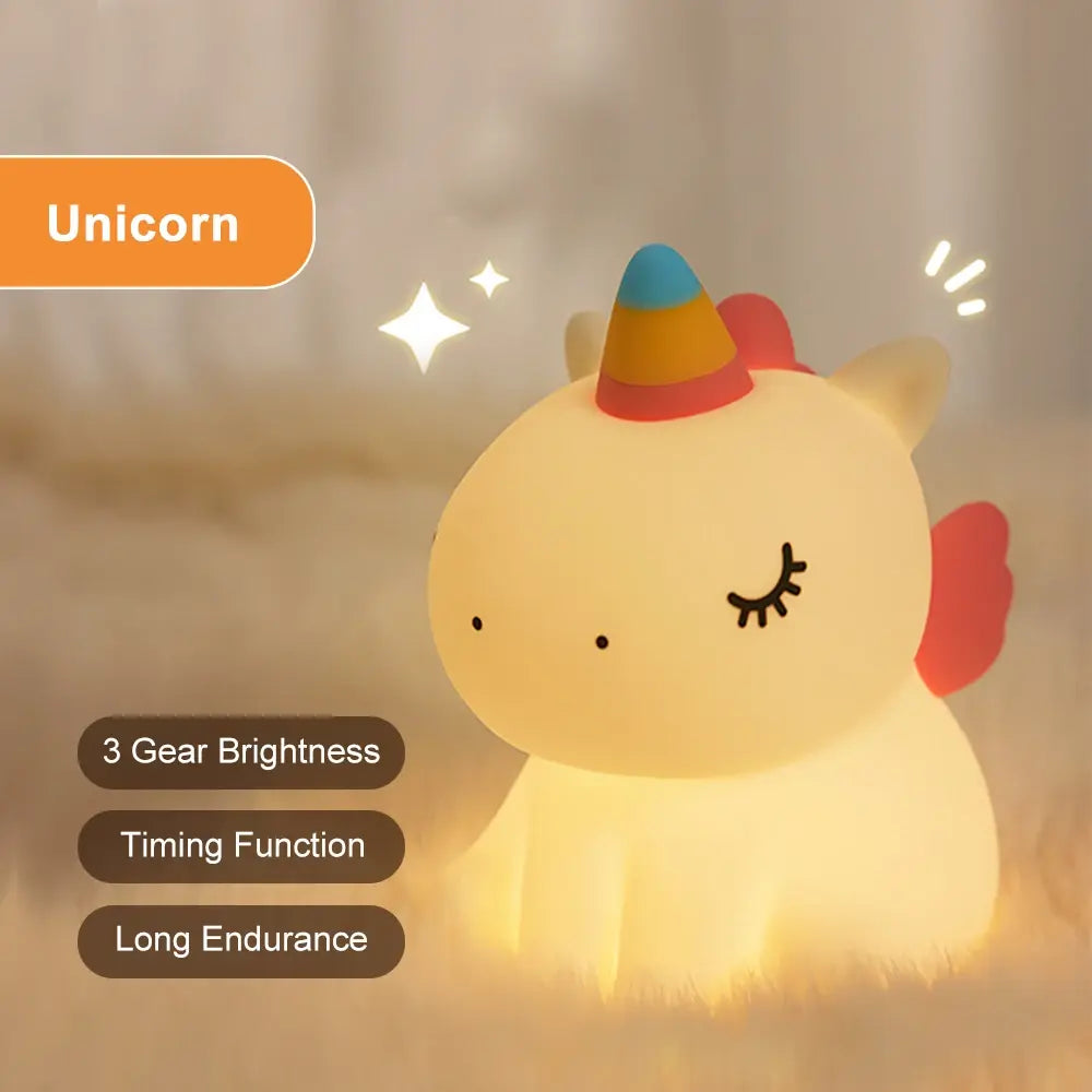 Silicone Cute Unicorn LED Night Light